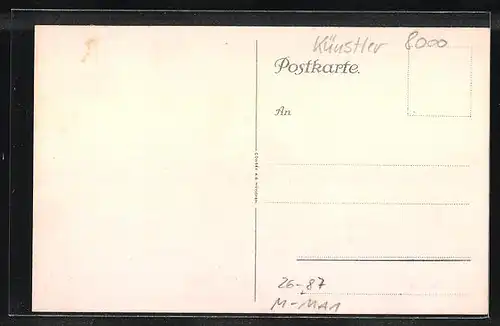 Künstler-AK Ludwig von Zumbusch: München, Wohlfahrtskarte des Vereins für öffentliche Speisehallen e. V.