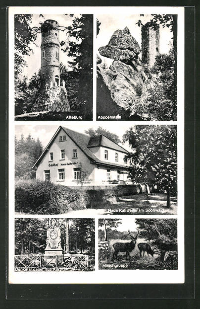 Ak Sobernheim Hotel Haus Kallweiler Denkmal Jager Aus Kurpfalz