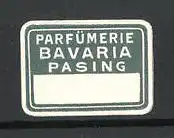 Präge-Reklamemarke Parfümerie Bavaria in Pasing