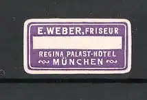 Präge-Reklamemarke Friseur Weber in München