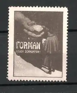 Reklamemarke "Formann"-Erkältungsmittel, "Gegen Schnupfen!", Pillendose