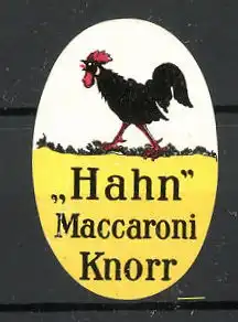 Reklamemarke "Hahn"-Maccaroni der Firma Knorr, Hahn