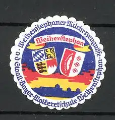 Reklamemarke Milcherzeugnisse der Weihenstephan-Molkerei, Wappen