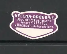 Präge-Reklamemarke Helena-Drogerie Rudolf Steinmetz in München
