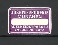 Präge-Reklamemarke Joseph-Drogerie in München