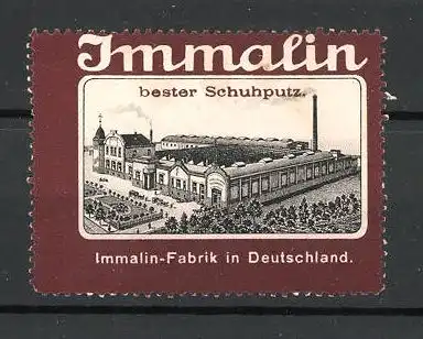 Reklamemarke "Immalin"-Schuhputz, Immalin-Fabrik in Deutschland