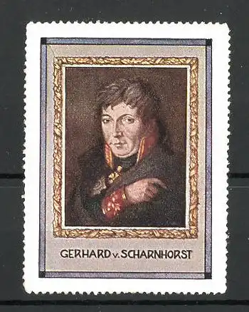 Reklamemarke Serie: Befreiungskriege, Porträt von Gebhard von Scharnhorst
