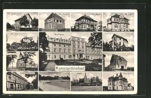 AK Konstantinsbad, Villa "Weidmannsheil", Villa "Sonnblick", Villa "Mignong", Villa "Löhsl"