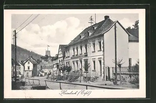 AK Heimbach / Eifel, Strassenpartie mit Gasthaus "Kölner Hof"