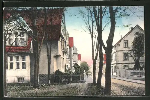AK Bünde, Wohnhäuser in der Kaiser Wilhelm-Strasse