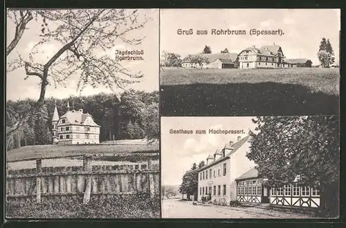 AK Rohrbrunn / Spessart, Gasthaus zum Hochspessart, Jagdschloss