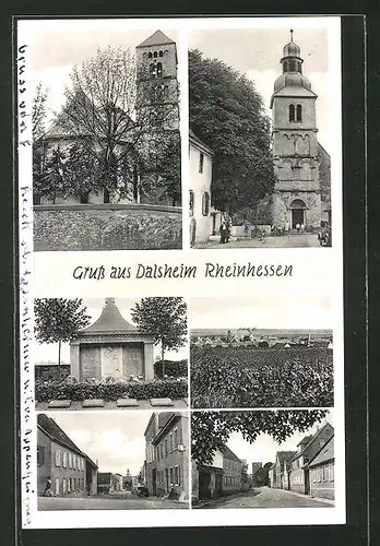 AK Dalsheim i. Rheinhessen, Kriegerdenkmal, Kirche