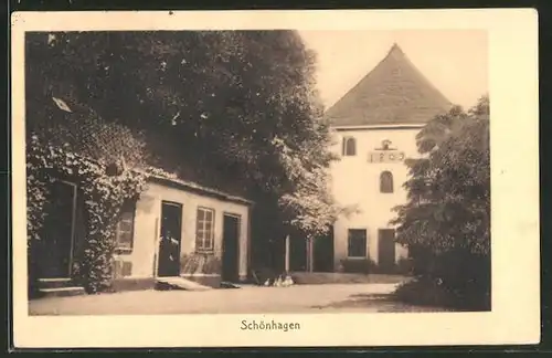 AK Schönhagen, Schloss Schönhagen, Teilansicht