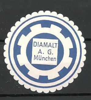 Reklamemarke Diamalt AG München, Hersteller unter anderen von Backmalzextrakten