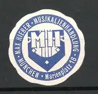 Reklamemarke Musikalienhandlung Max Hieber in München