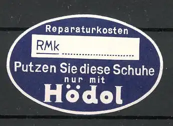 Reklamemarke Hödel, Schuhputzmittel