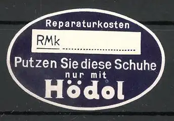 Reklamemarke Hödel Schuhputzmittel