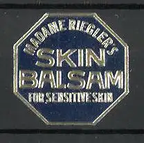 Präge-Reklamemarke Skin Balsam von Madame Riegler