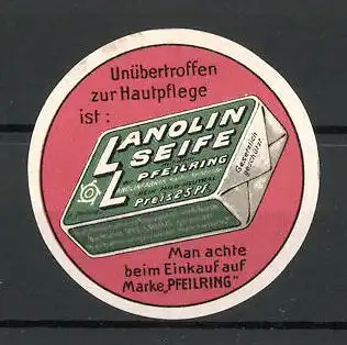 Reklamemarke Lanolin Seife, unübertroffen zur Hautpflege