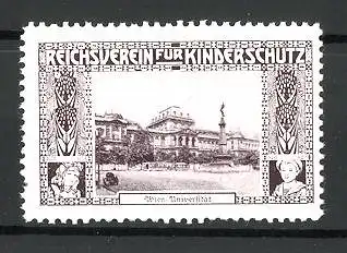 Reklamemarke Reichsverein für Kinderschutz, Universität Wien