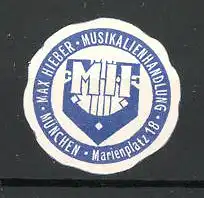 Reklamemarke Musikalienhandlung Max Hieber in München