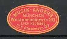 Reklamemarke Musik-Anders in München