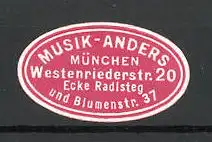 Reklamemarke Musik-Anders in München