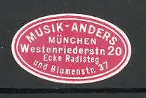 Reklamemarke Musik-Anders in München