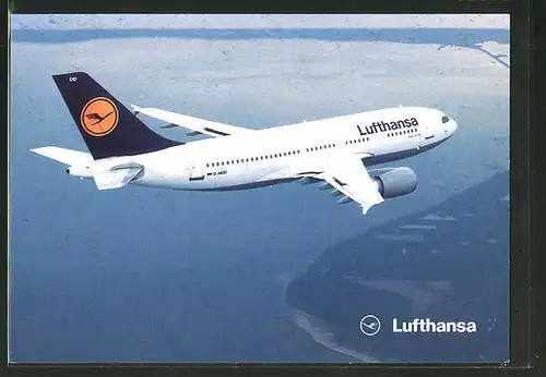 AK Airbus A 310-300 der Lufthansa im Flug
