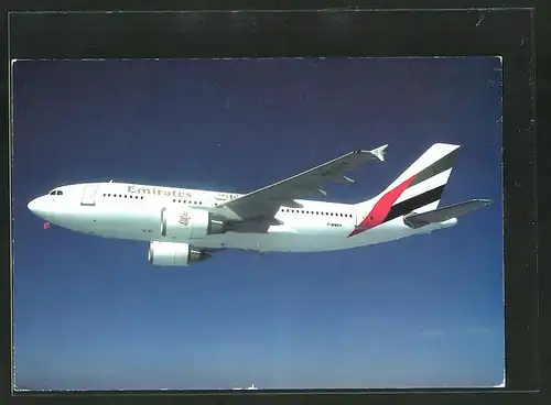 AK Flugzeug Airbus A310 /300 der Fluggesellschaft Emirates ist in der Luft
