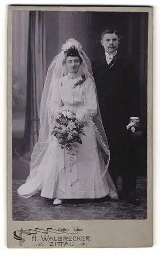Fotografie H. Walbrecker, Zittau, Portrait Brautpaar, Hochzeit