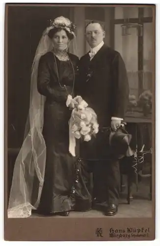 Fotografie Hans Klüpfel, Würzburg, Portrait Braut und Bräutigam, Hochzeit
