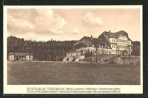 AK Hallwangen / Freudenstadt, Blick zum Kurhaus Waldeck von Adam Höhler