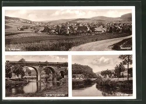 AK Kreiensen, Gesamtansicht, Leinebrücke, Brunstein