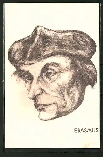 Künstler-AK Porträt von Erasmus