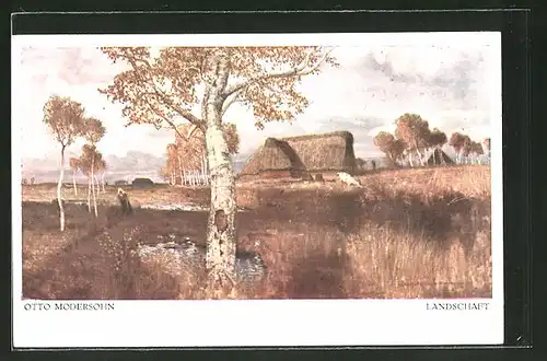 Künstler-AK sign.: Otto Modersohn, Landschaft