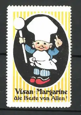 Reklamemarke "Visan"-Margarine, "Die beste von Allen!", Junge mit Kochhut und Löffel