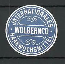 Präge-Reklamemarke "Wolbernco"-Haarwuchsmittel