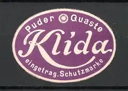 Präge-Reklamemarke Puder-Quaste "Klida"