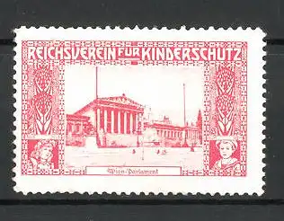 Reklamemarke Reichsverein für Kinderschutz, Wiener Parlament