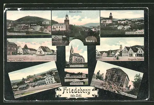 AK Friedeberg, Bahnhof, Landesfachschule, Georgs-Schutzhaus, Ringpartie