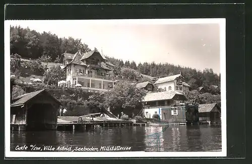 AK Seeboden a. Millstätter See, Am Café am See mit Villa Astrid