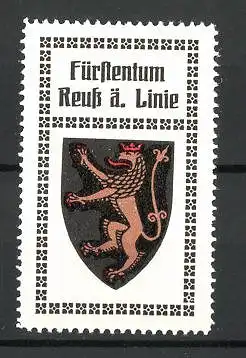 Reklamemarke Wappen Fürstentum Reuss ä. Linie