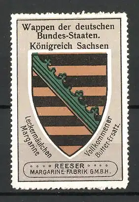 Reklamemarke Wappen vom Königreich Sachsen