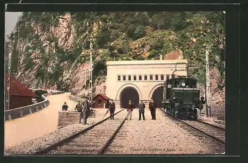 AK Iselle, Tunnel du Simplon, schweizer Eisenbahn