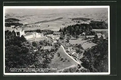 AK Englburg / Bayr. Wald, Erholungsheim Schloss Englburg, Fliegeraufnahme