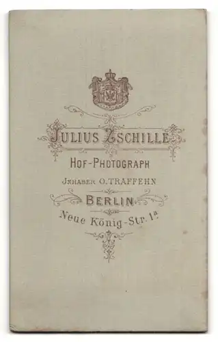 Fotografie Julius Zschille, Berlin, Portrait bürgerlicher Herr mit Schnauzbart