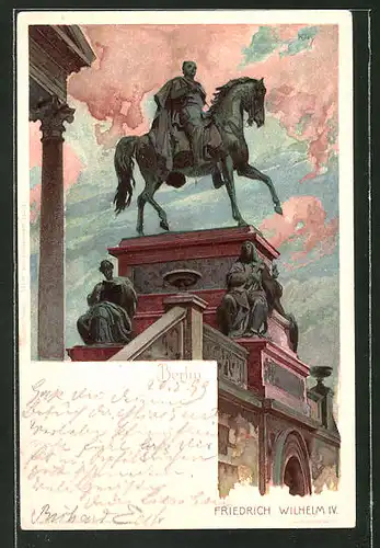Künstler-AK Heinrich Kley: Berlin, Denkmal Friedrich Wilhelm IV.