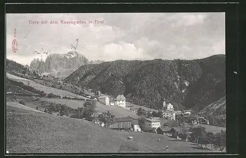 AK Tiers, Ortsansicht mit dem Rosengarten