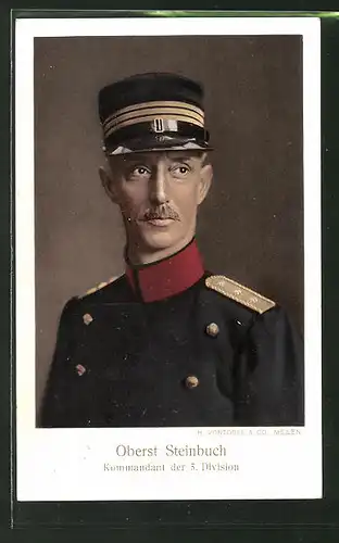 AK Schweizer Oberst Steinbruch, Kommandant der 5. Division, Uniformbild
